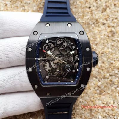 Replica Richard Mille RM 11L Watch Black plated Case Blue inner Skeleton Dial